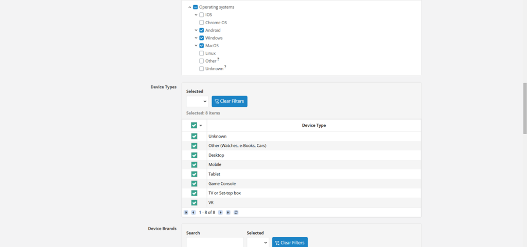 Device Type Targeting